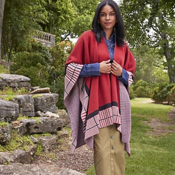 Patricia Nash Classic Crisscross Cape Dark Olive SZ M/L - Picture 4 of 16